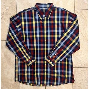 Jos A. Banks Mens Traveler's Checkered Long Sleeve Button Down Shirt XL